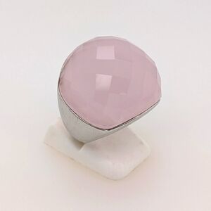 Sterling Silver Cocktail Ring w/ Pink Quartz